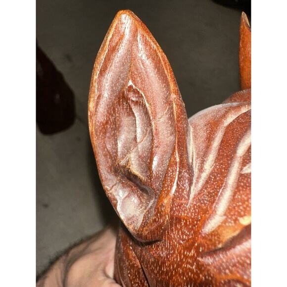 Vintage Jose J Pinal Wood Carved Book Ends Dog Set Boxer Mexican Art - Picture 7 of 10